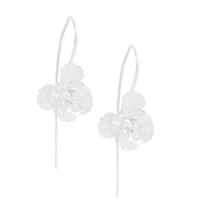 Sterling Silver Floral Threader Earrings